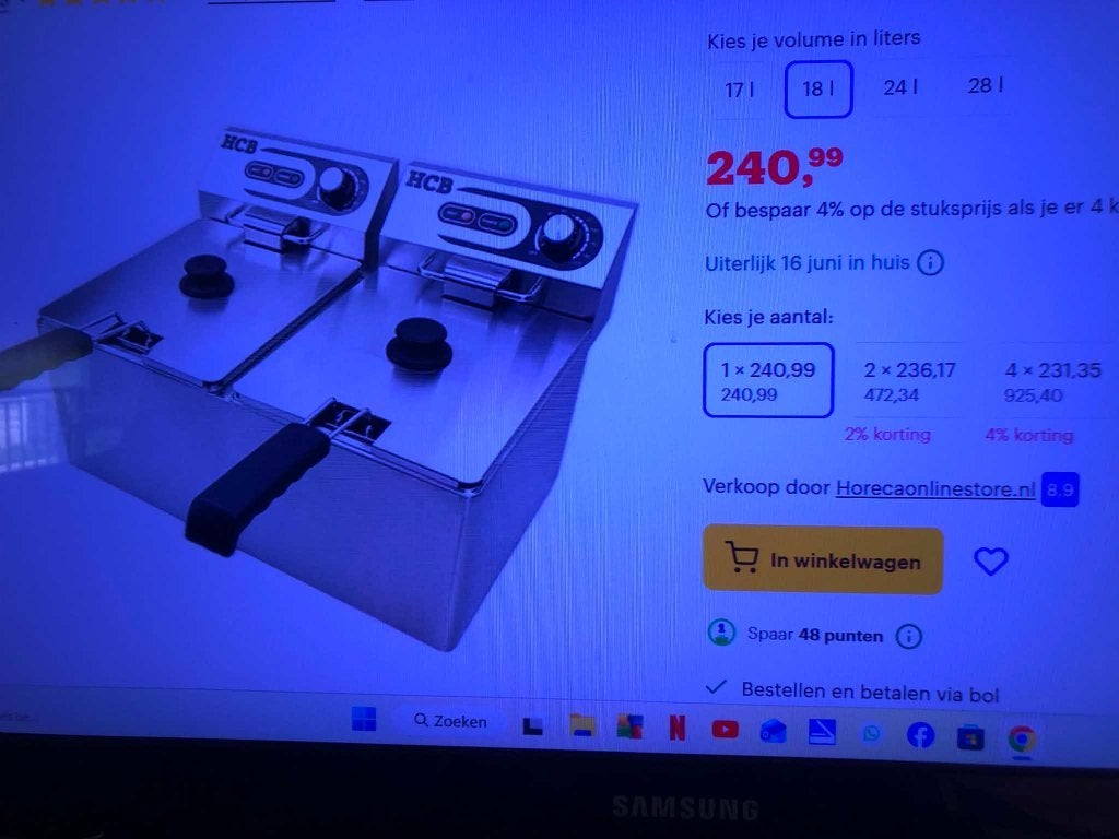 friteuse, Electroménager, Friteuses, 4 litres ou plus, Enlèvement, Comme neuf, Friteuse duo