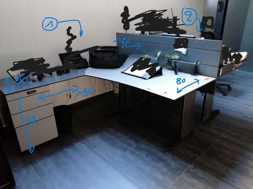 Bureau Bulo, Maison & Meubles, Bureaux, Autres marques, Bureau duo, Enlèvement, Cloison