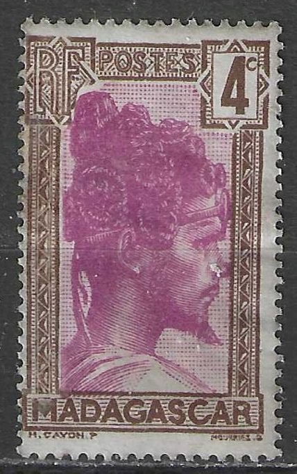 Madagascar 1930 - Yvert 163 - Chef Sakalave (ZG), Envoi, Non oblitéré