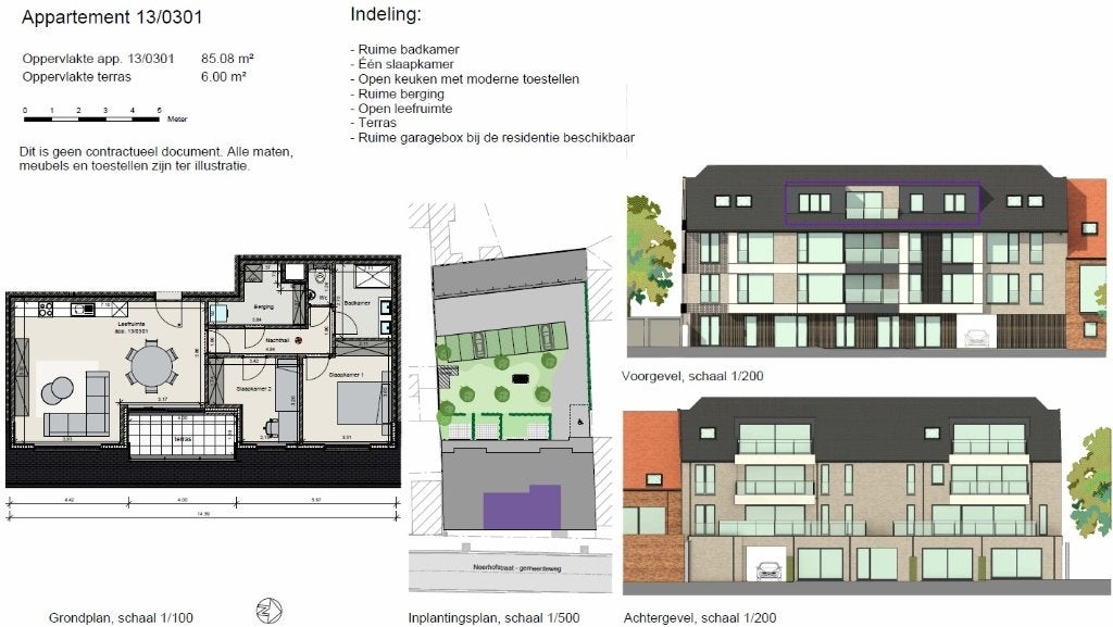 Res. Louis Gistel - appartement met 2 slaapkamers en terras, Immo, Maisons à vendre, Province de Flandre-Occidentale, 91 m², 2 pièces
