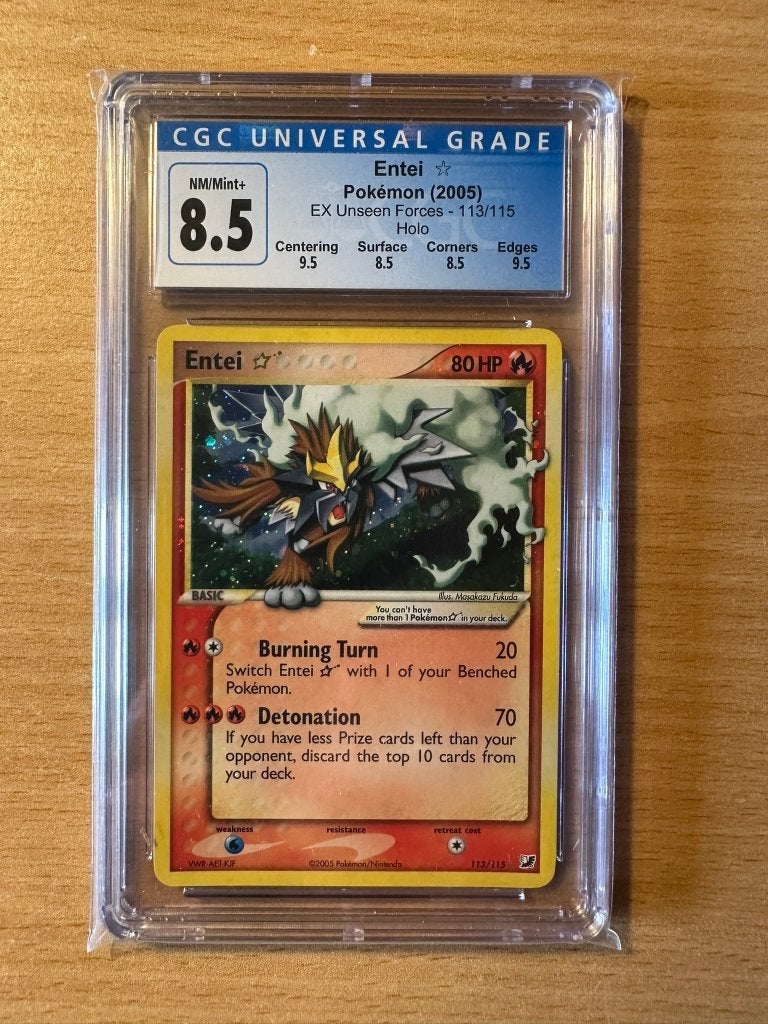 Entei Gold Star - Ex Unseen Forces Cgc 8.5, Ophalen of Verzenden, Nieuw, Losse kaart