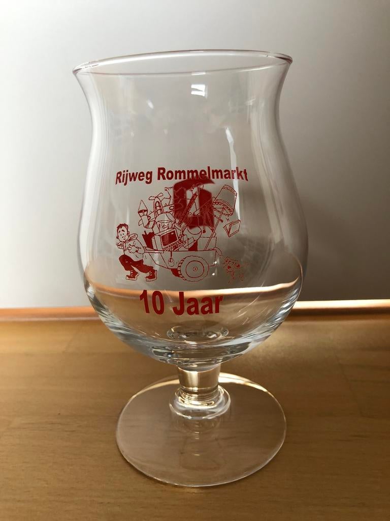Duvel glas Rijweg Rommelmarkt, Ophalen of Verzenden, Nieuw, Bierglas
