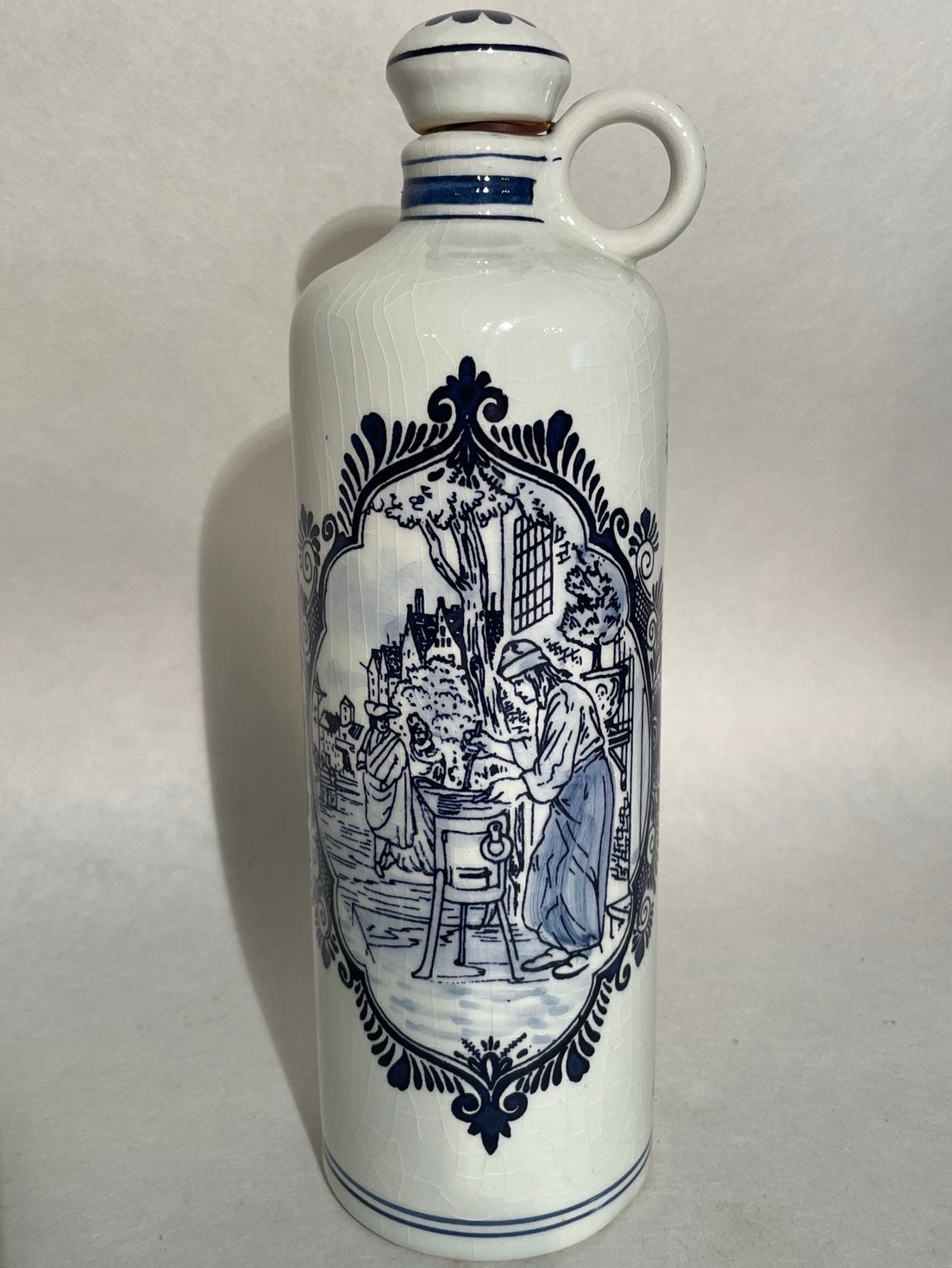 Bouteille en céramique bleue de Delft, Antiquités & Art, Enlèvement