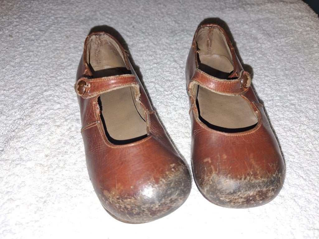 paar oude lederen schoentjes, jaren 1800-1900, Antiek en Kunst, Ophalen of Verzenden