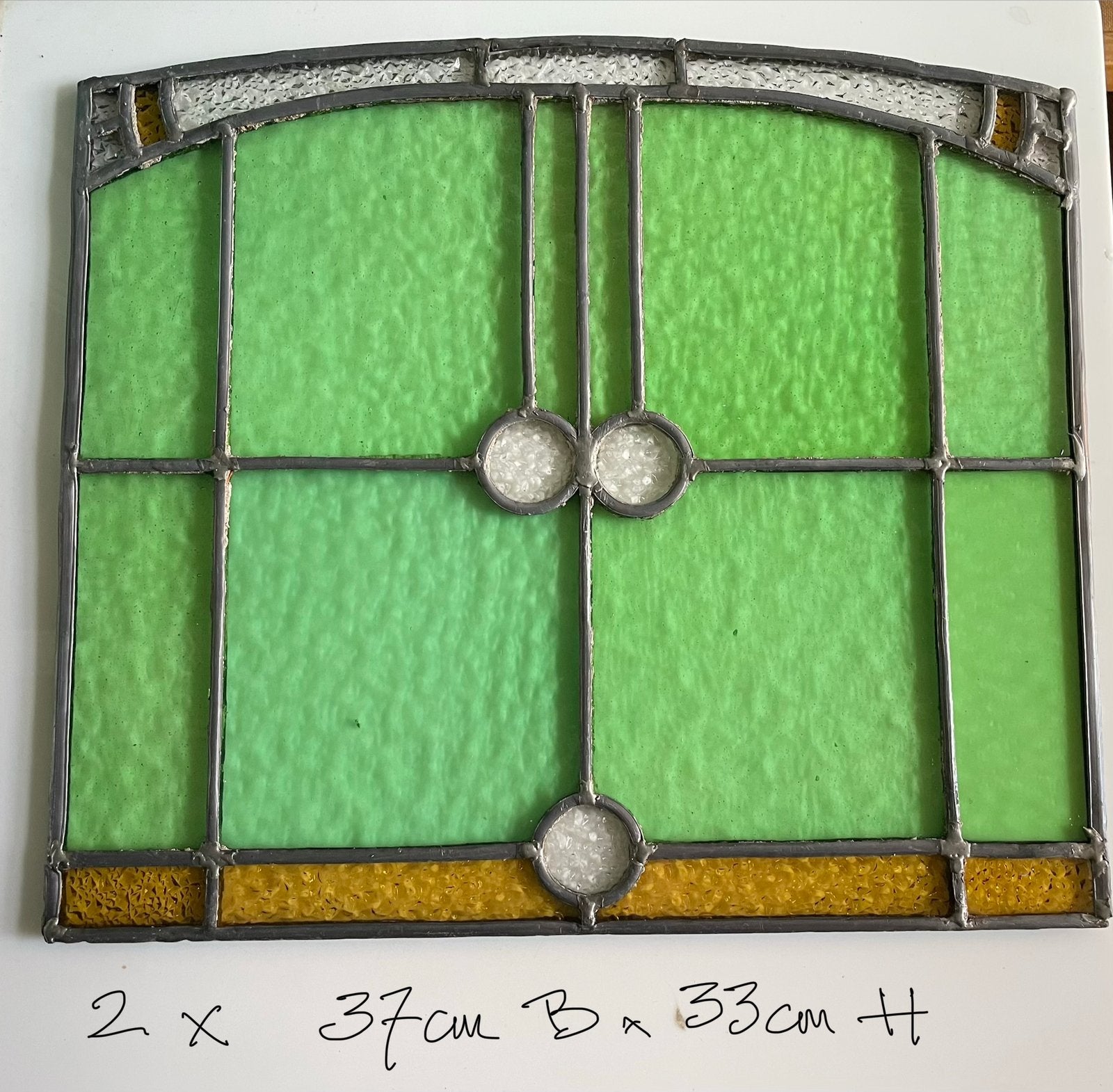 3 panneaux de vitraux, vers 1930, Bricolage & Construction, Enlèvement, Comme neuf, Panneau vitré, Vitrail