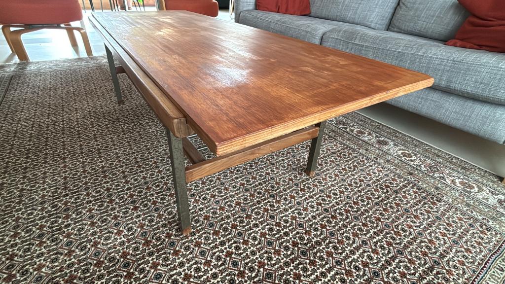 Vintage salontafel, Huis en Inrichting, Tafels | Salontafels, Ophalen, Gebruikt, 100 tot 150 cm, Vintage teak