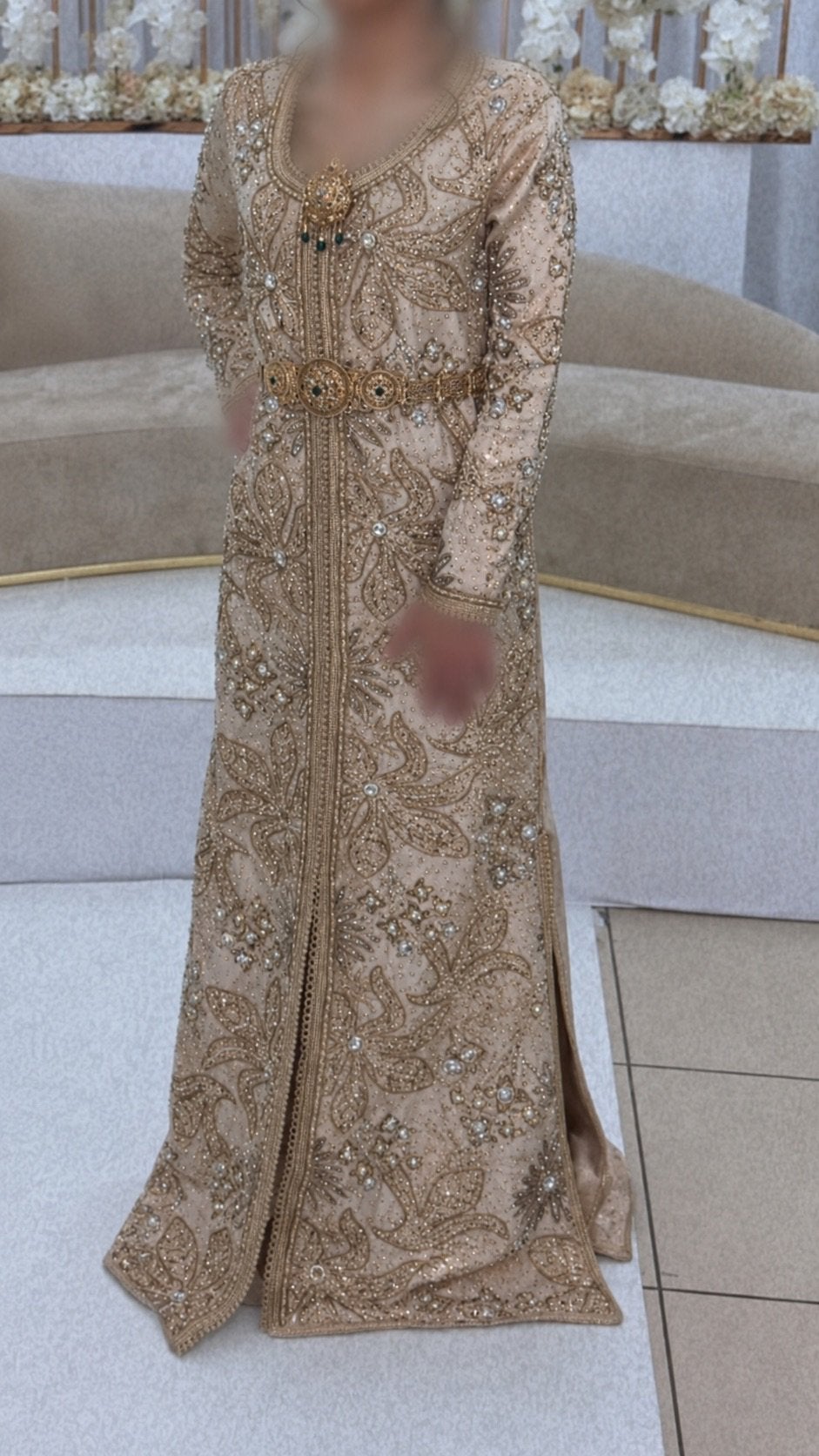 Caftan marocain sur mesure  – cérémonie mariage fiançailles, Vêtements | Femmes, Enlèvement ou Envoi, Beige