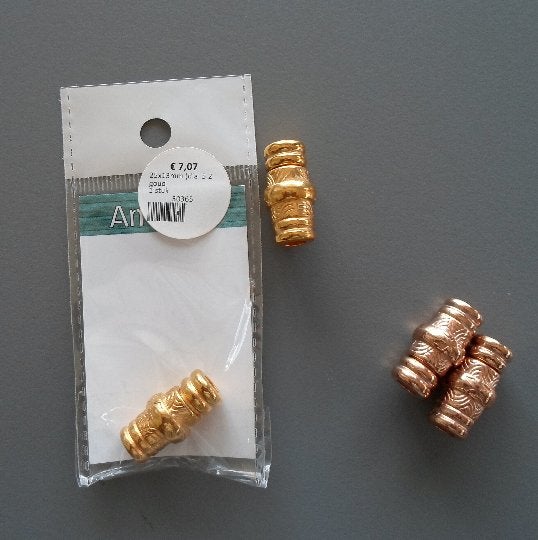 Set de 4 fermoirs magnétiques cuir rond 5mm doré et or rose, Enlèvement ou Envoi, Neuf, Autres types