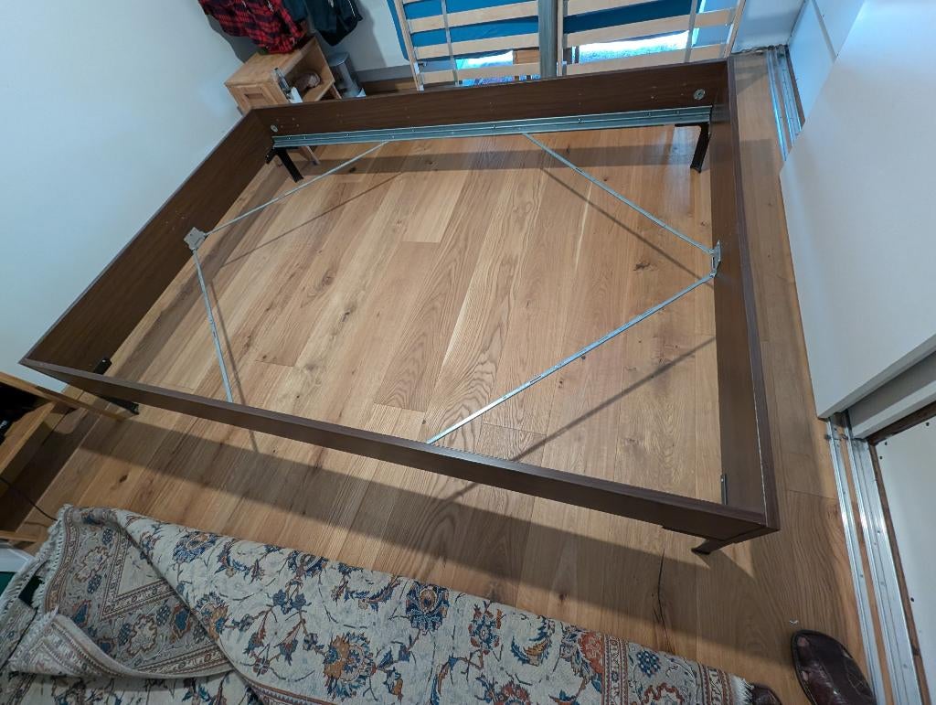 IKEA Engan cadre de lit 140x205, Maison & Meubles, Chambre à coucher | Lits, 140 cm, Brun, Enlèvement, Utilisé