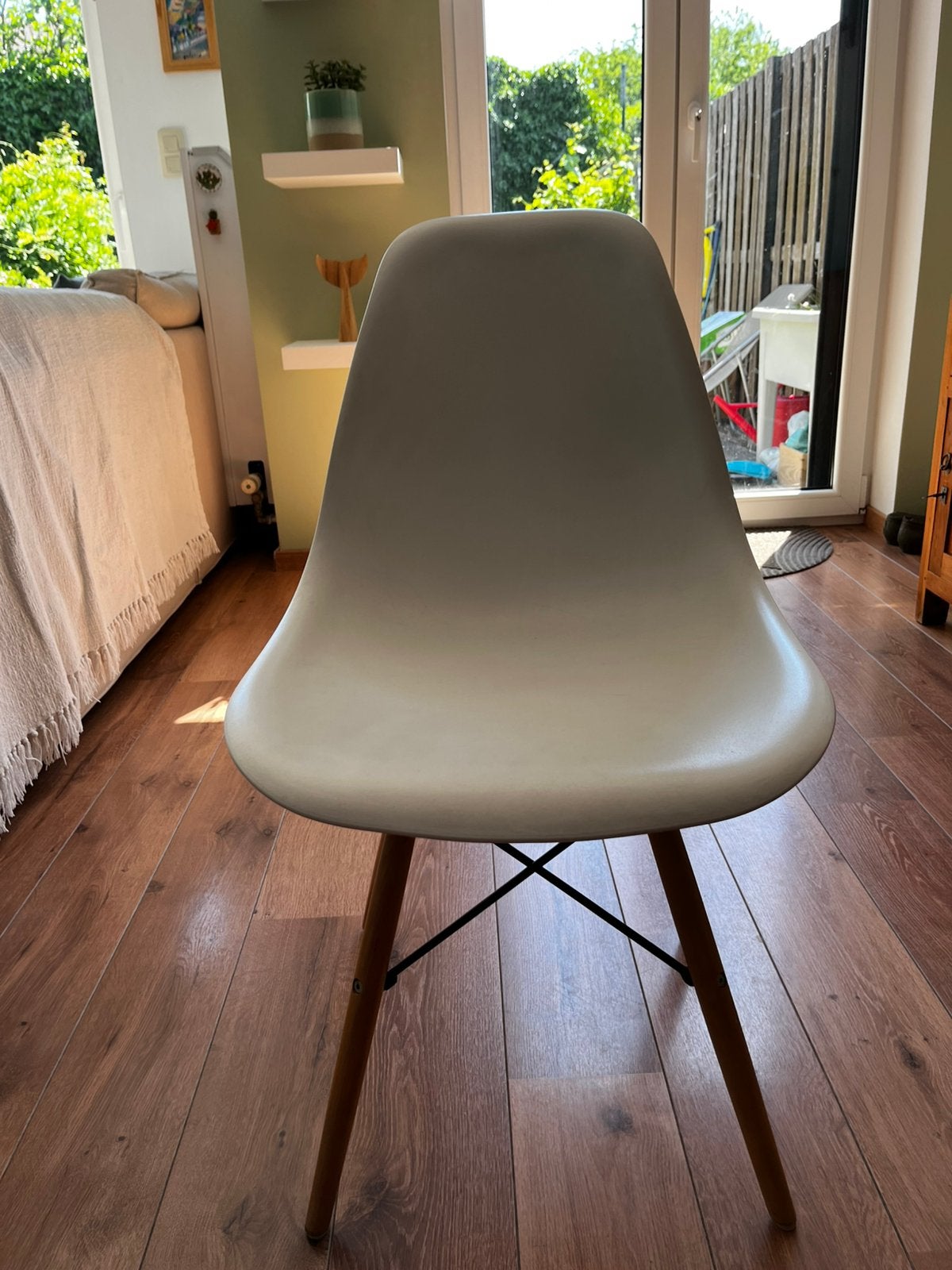 6 Chaises blanches avec pieds en bois, Bois, Enlèvement, Blanc, Moderne
