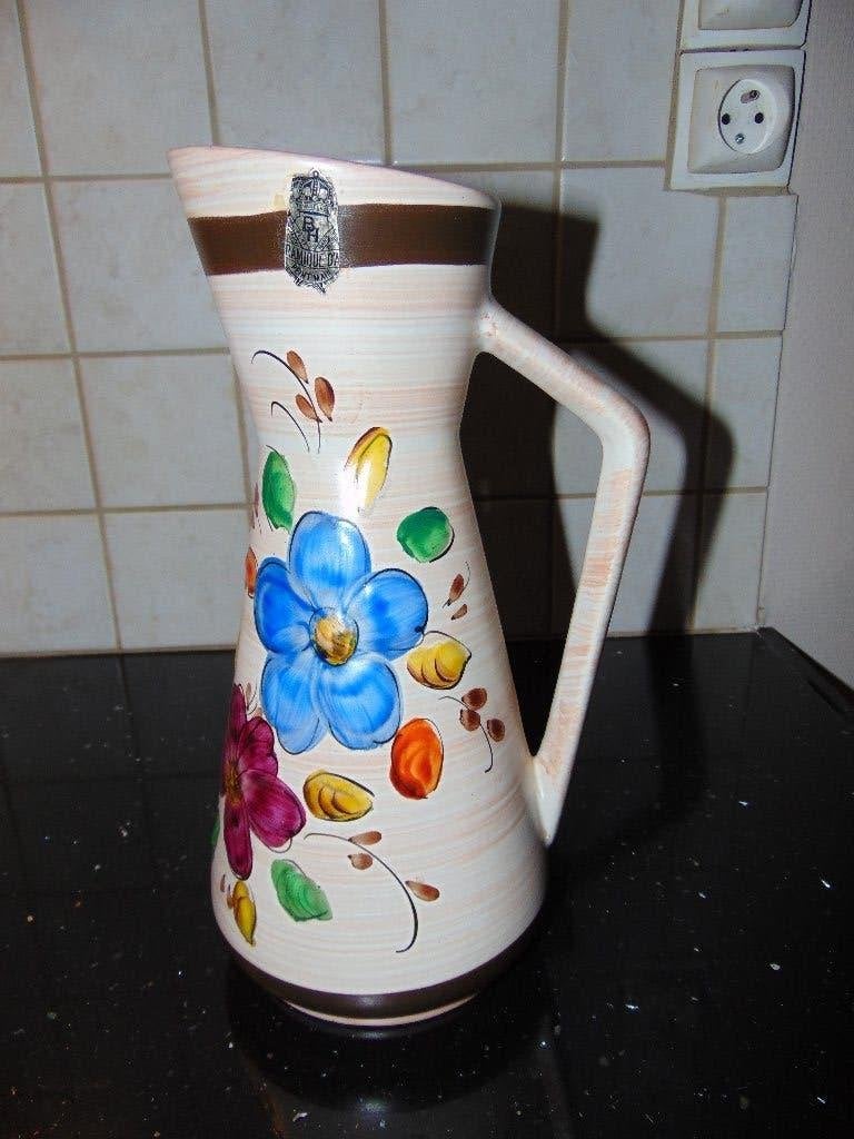 Retro vaas H. Bequet 28 cm, Enlèvement ou Envoi, Maison et Meubles
