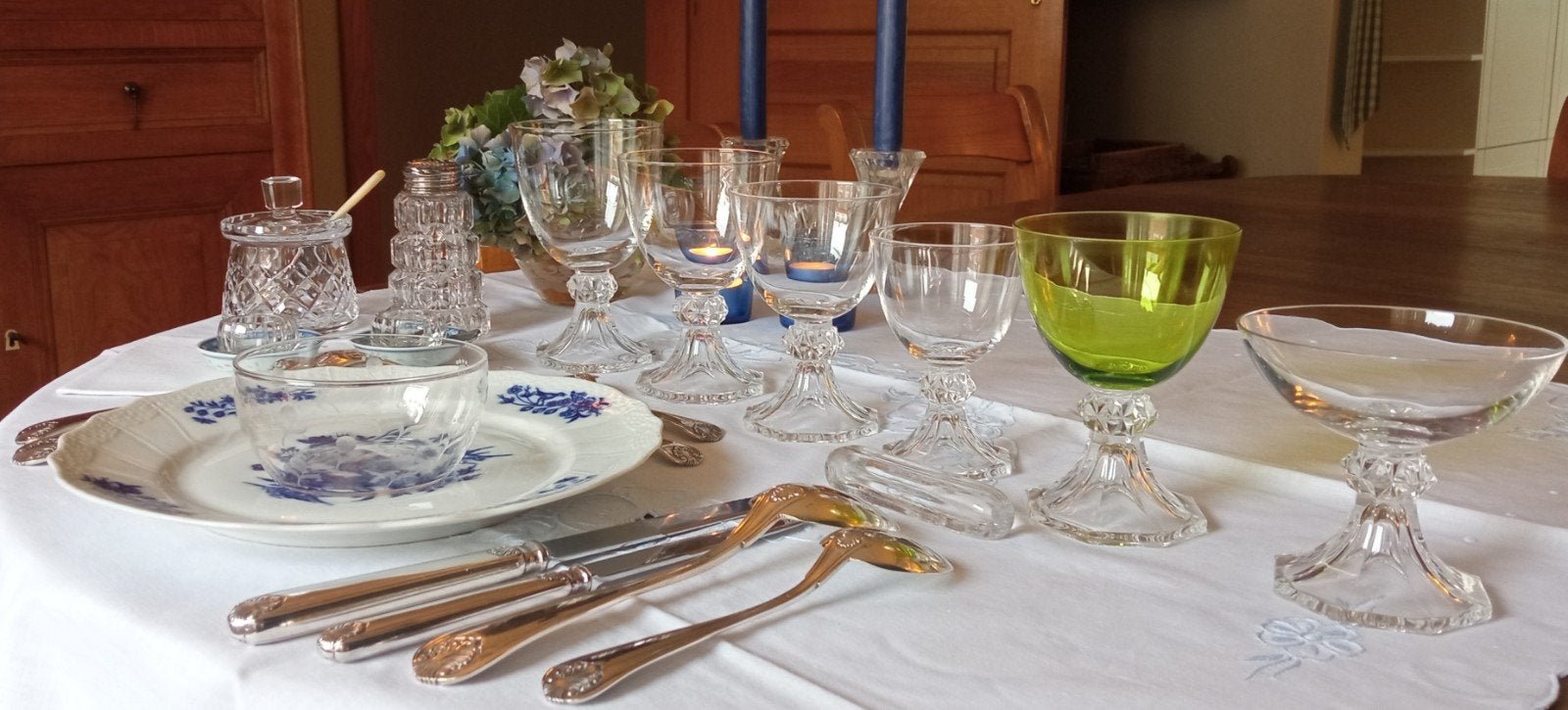 Val Saint Lambert kristallen glazen (wit en groen), Ophalen