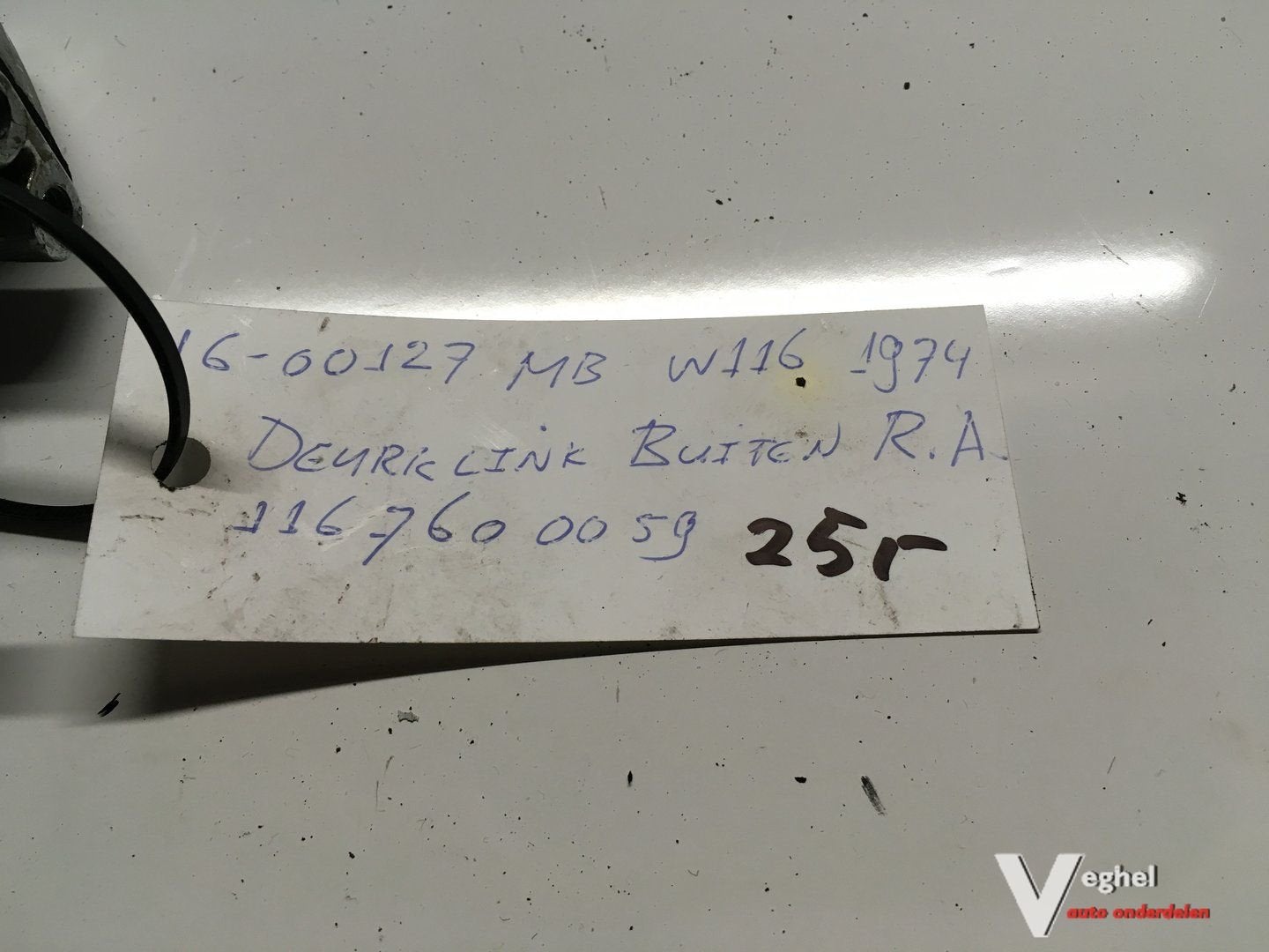 Mercedes W116 1974 Wagennr 1600127 Portier Greep Rechtsachte, Gebruikt, -, Deur, -