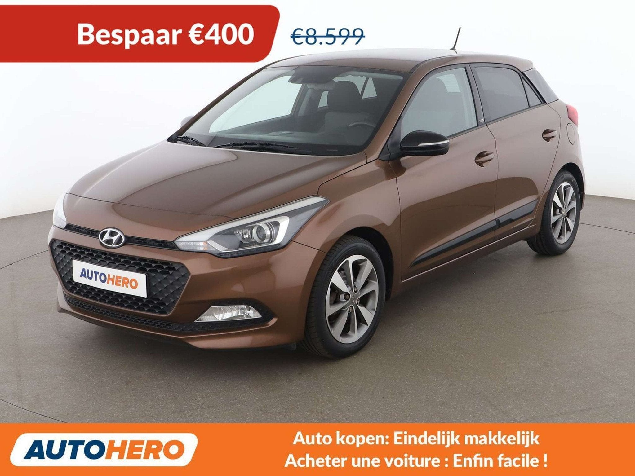 Hyundai i20 1.2 Style (bj 2015), Voorwielaandrijving, Stof, Gebruikt, Beige