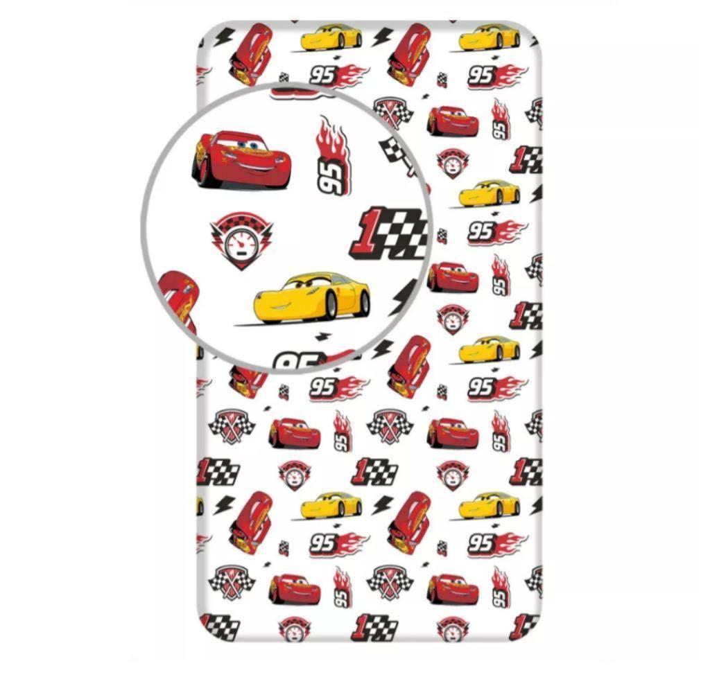 Disney Cars Hoeslaken 90x200 cm - Katoen, Nieuw, Ophalen of Verzenden, Jongetje, Wit