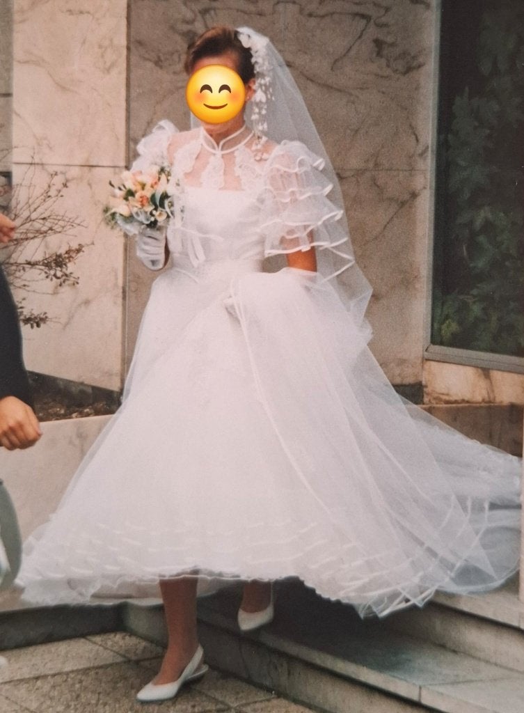Ravissante robe de mariée avec tulle et strass, Enlèvement ou Envoi, Comme neuf, Blanc, Robe de mariée