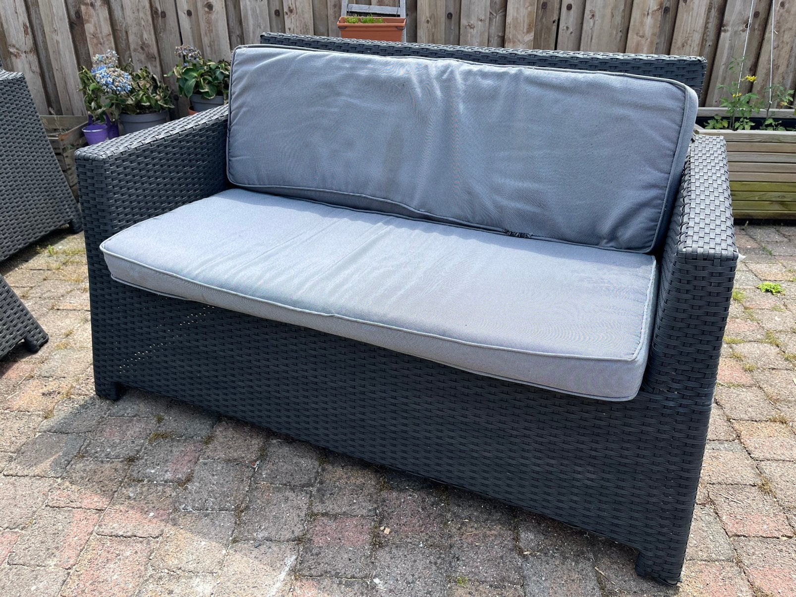 Loungeset tuin, Tuin en Terras, Tuinsets en Loungesets, Ophalen, 4 zitplaatsen, Kunststof, Gebruikt