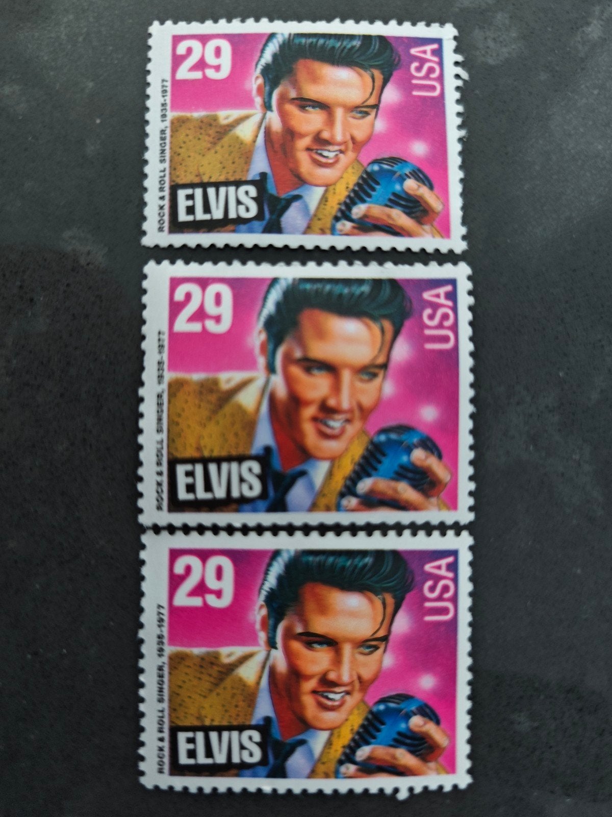 3 vintage Elvis postzegels uit de USA, Postzegels en Munten, Ophalen
