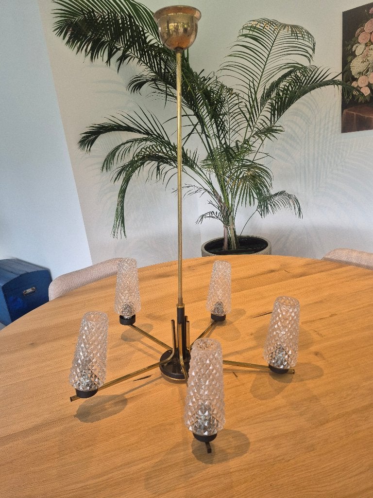 Prachtige art deco vintage luster, Ophalen, Glas