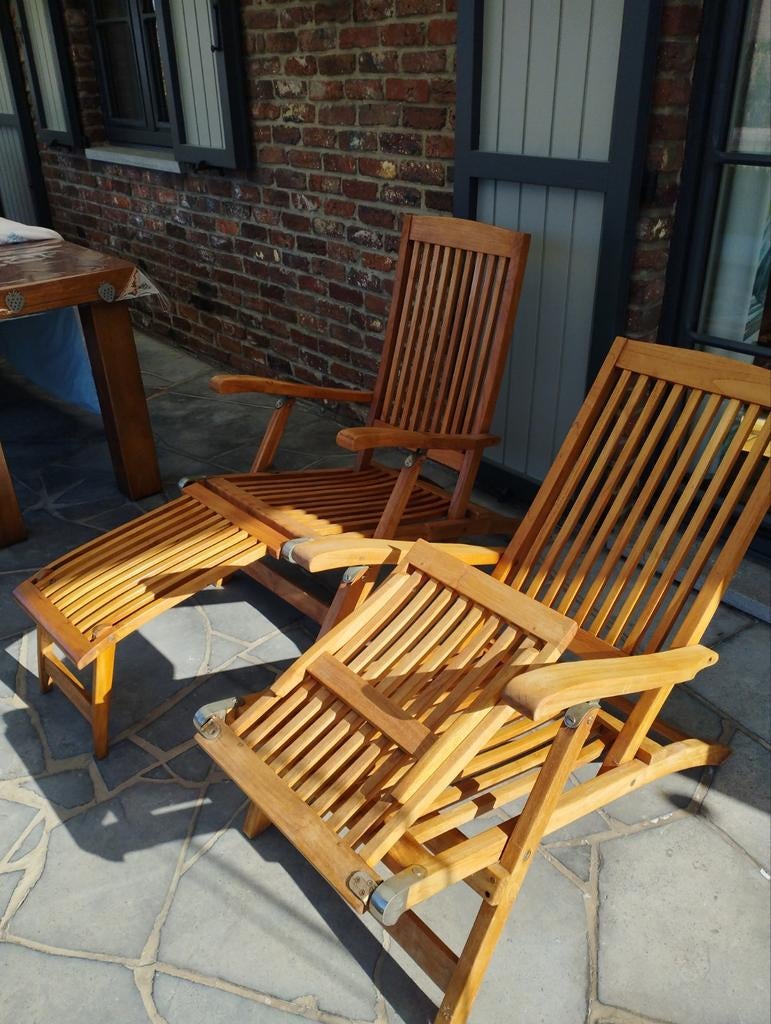Lot de 2 chaises longues Teck, Enlèvement
