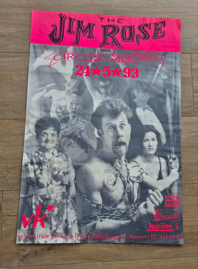 Affiche de concert The Jim Roses 1993, Royaume-Uni, Enlèvement ou Envoi, Comme neuf, Musique