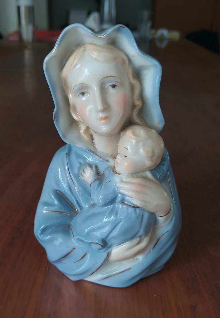 Vintage Mariabeeldje porselein Reginart, Collections, Enlèvement ou Envoi, Comme neuf, Image, Christianisme | Catholique