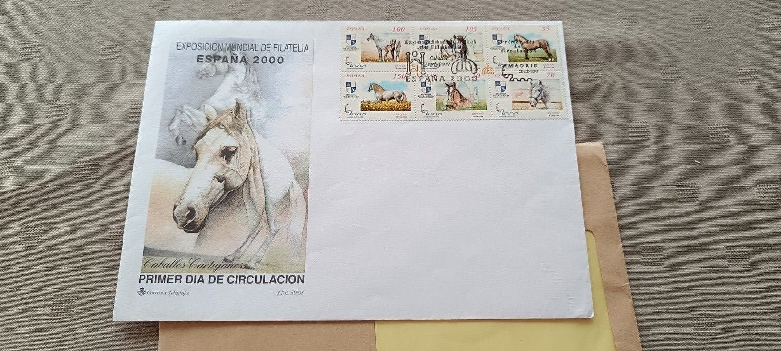 Spaanse eerstedagbrief (First Day Cover / FDC) uit 1998, Postzegels en Munten, Ophalen of Verzenden, Envelop