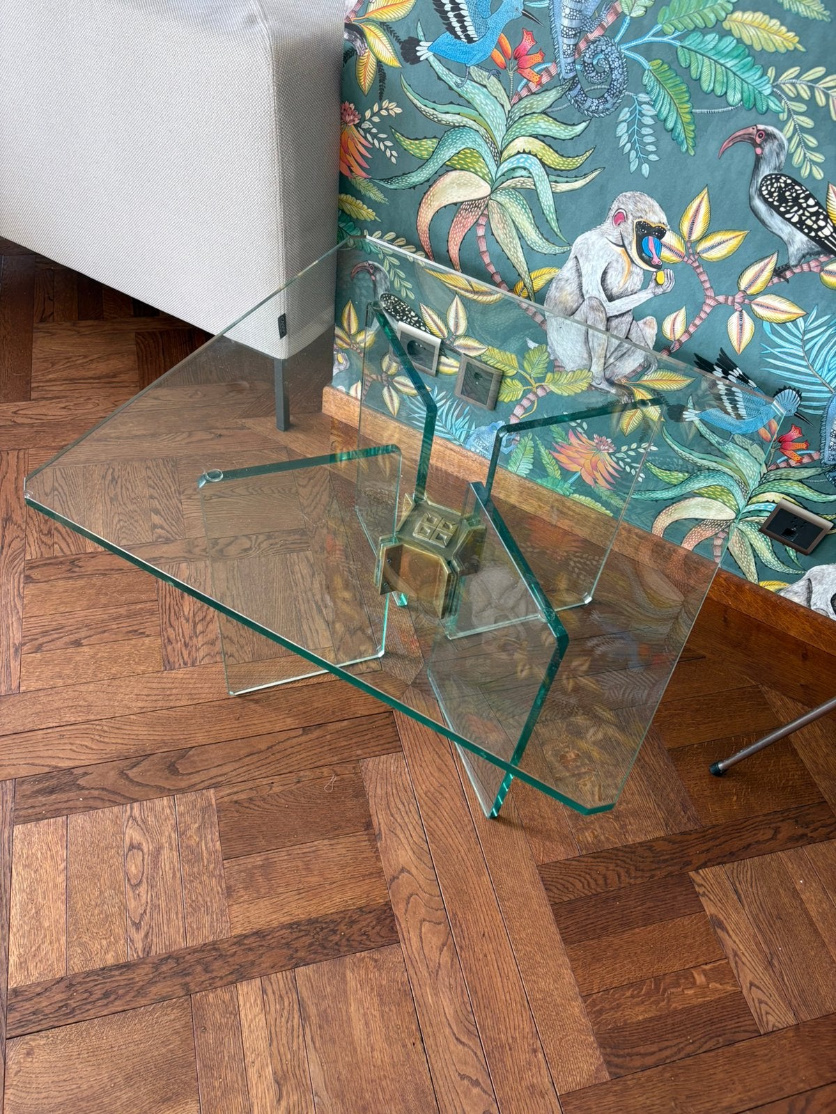 Salontafel design vintage peter ghyczy, Ophalen, Zo goed als nieuw, Glas