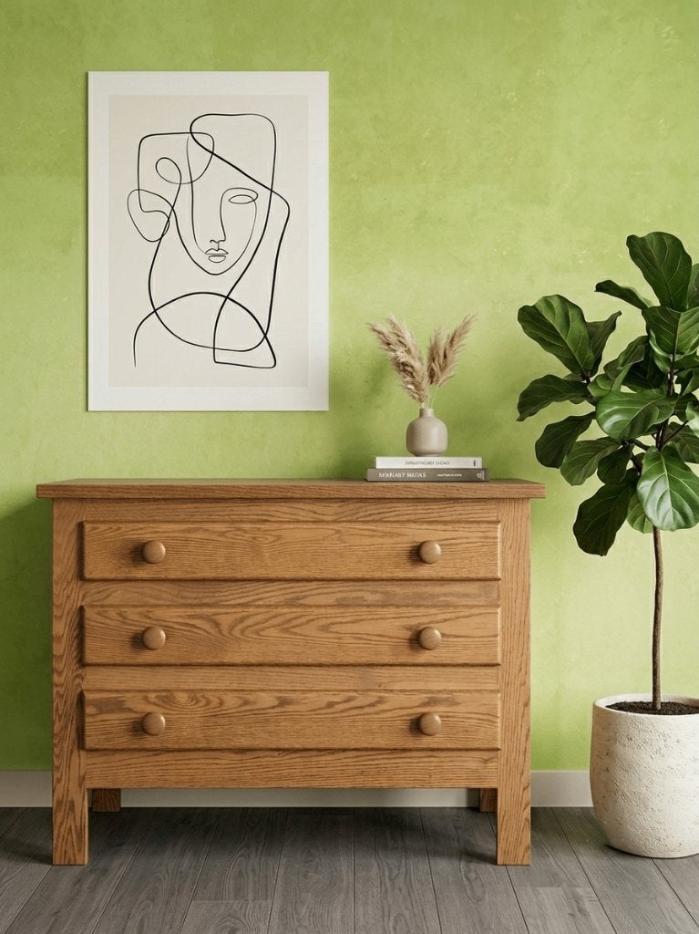 Commode et commode en bois massif avec 3 tiroirs spacieux, Enlèvement