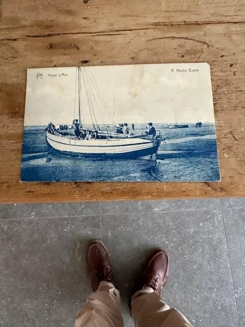 postkaart Heyst s/ Mer A Maree Basse, Verzamelen, Ophalen of Verzenden, 1920 tot 1940, Gelopen, West-Vlaanderen