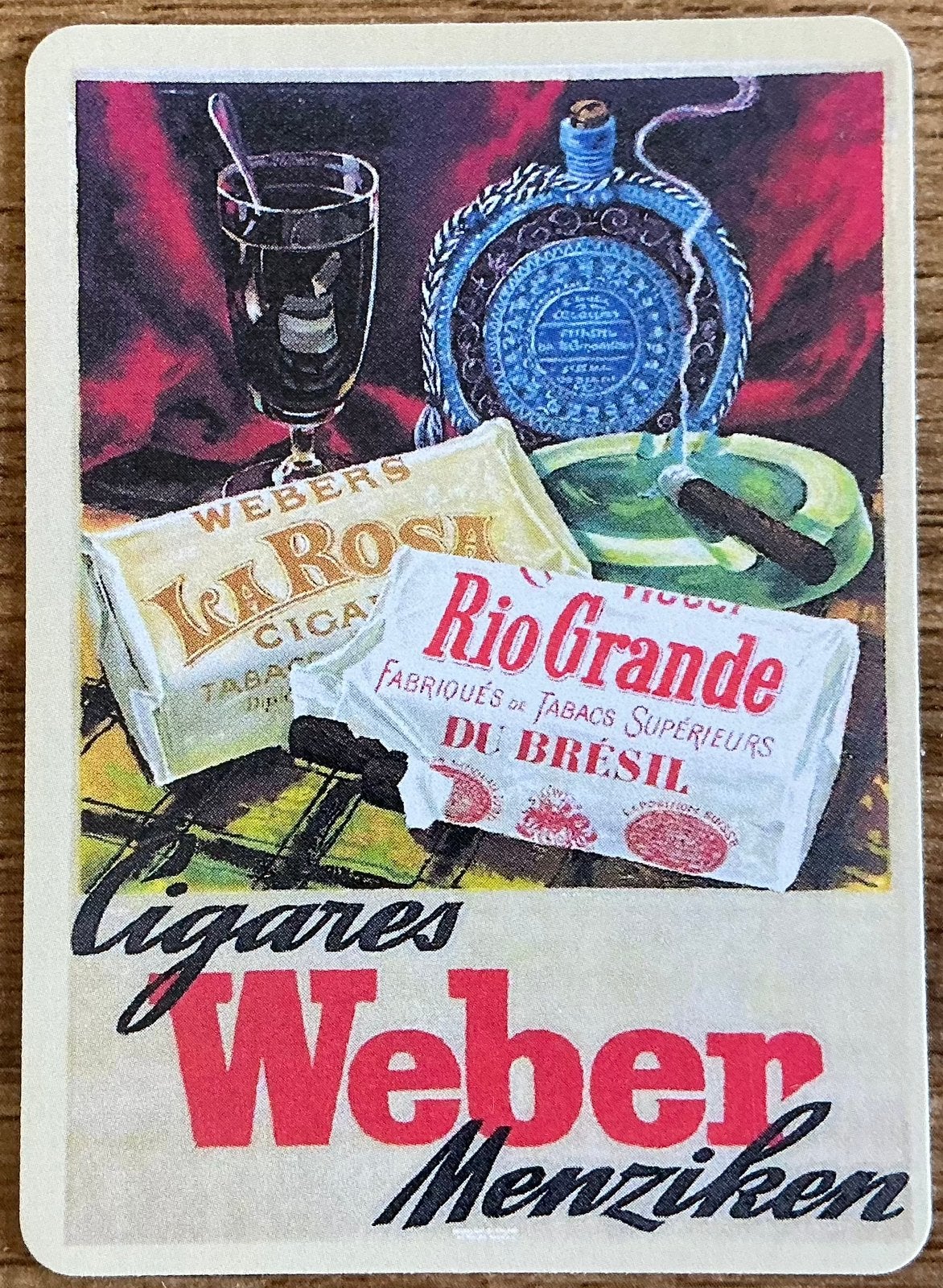 Splk CIGARES WEBER, Ophalen of Verzenden, Zo goed als nieuw, Speelkaart(en)