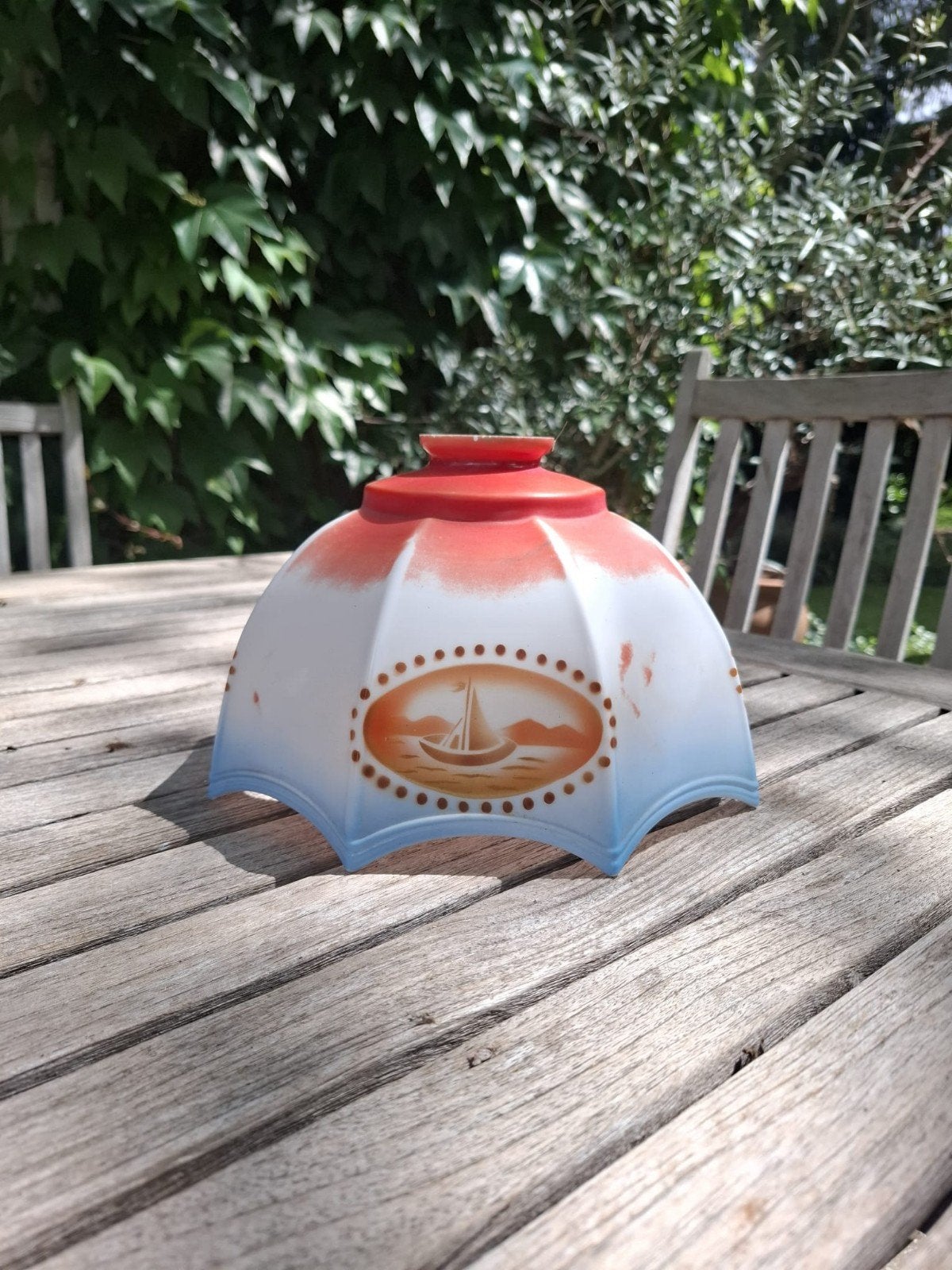 Antieke lampenkap Art Deco egypte revival, Ophalen