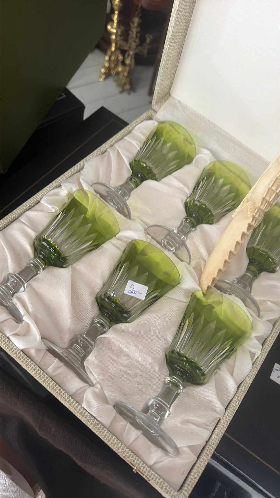 6 verres vsl vert chien, Enlèvement ou Envoi, Comme neuf