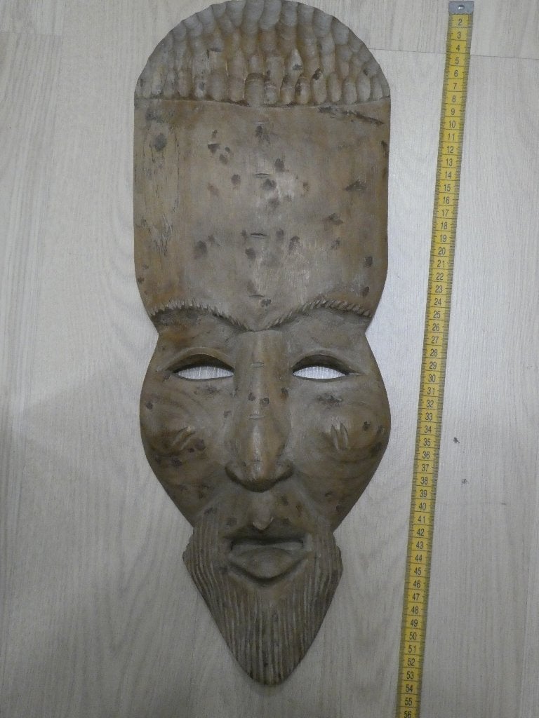 Afrikaans Houten Masker Handgesneden (4), Antiek en Kunst, Kunst | Beelden en Houtsnijwerken, Ophalen, Masker, Handgemaakt, Hout