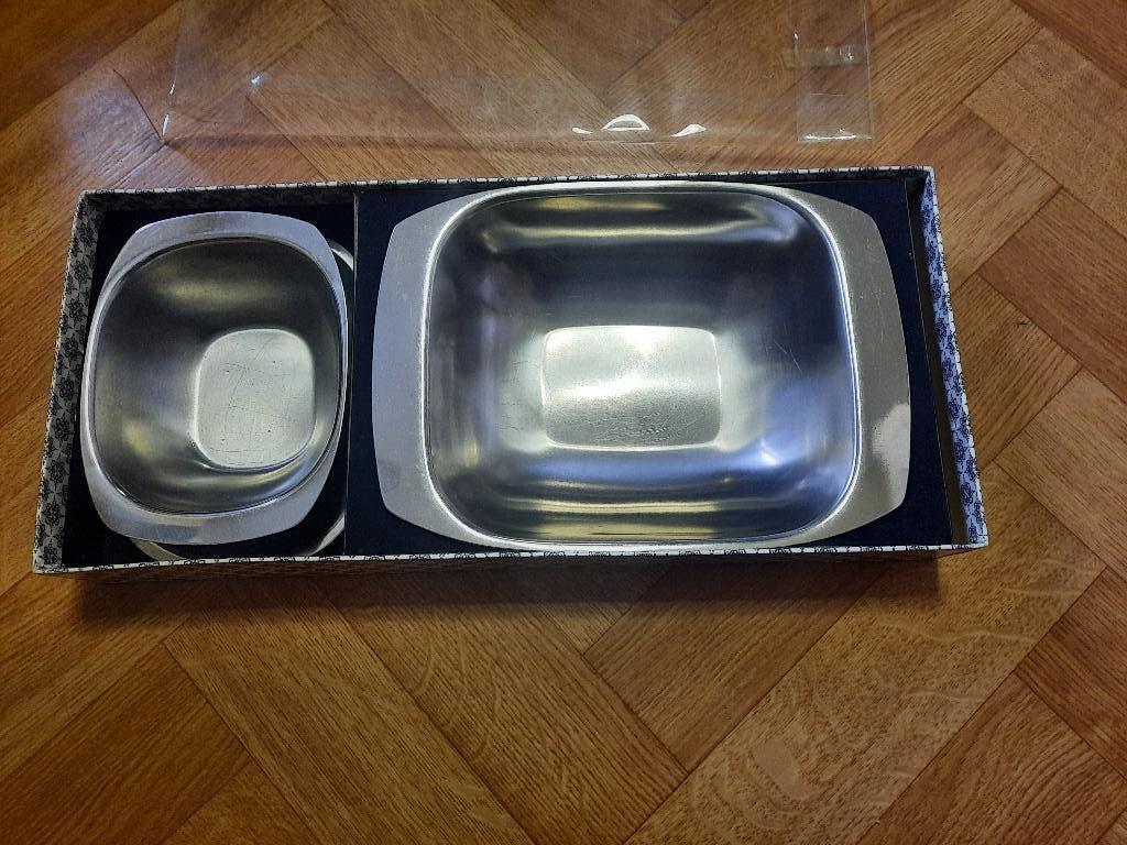 set van 2 saus schotels assortie in inox, Huis en Inrichting, Ophalen of Verzenden