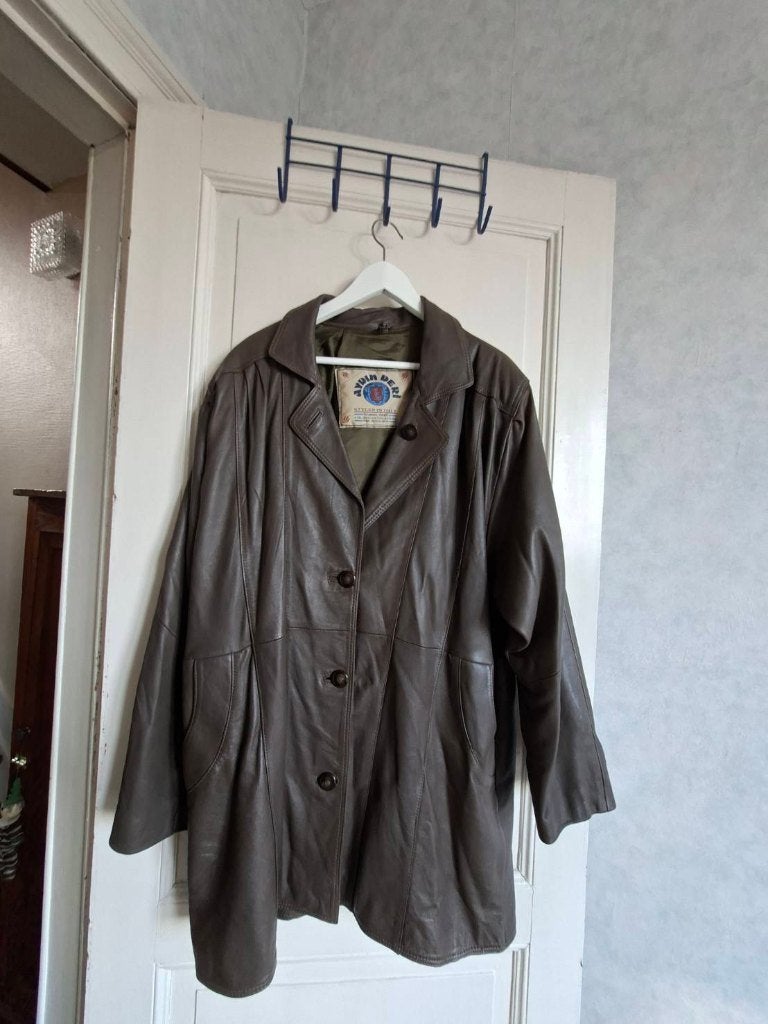 Veste en cuir - Taille L, Enlèvement, Porté, Taille 52/54 (L), Brun