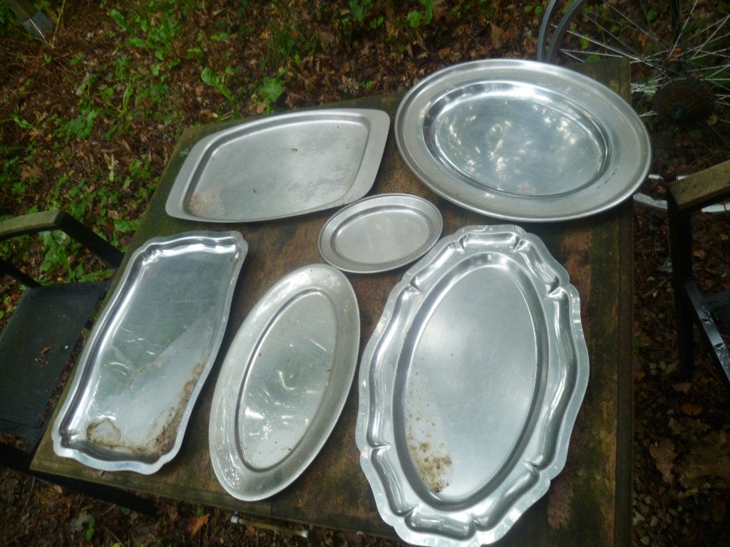 inox dienblad, Ophalen, Gebruikt, Dienblad
