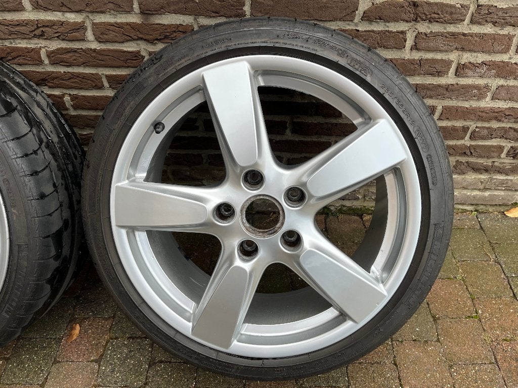4 Porsche 19 inch wielen, Gebruikt, Banden en Velgen, 235 mm, Personenwagen