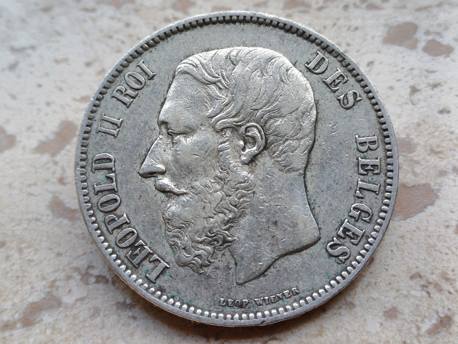 BELGIË 5 FRANK 1873 LEOPOLD II ZILVER, Postzegels en Munten, Zilver, Ophalen of Verzenden, Losse munt, Zilver