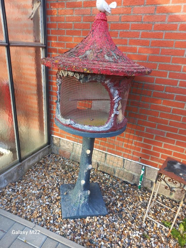 Vogelkooi  gietijzeren vaas, Tuin en Terras, Ophalen of Verzenden