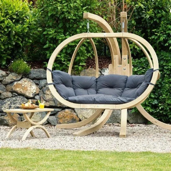 dubbele tuin hangstoel, Jardin & Terrasse, Enlèvement, Utilisé, Bois