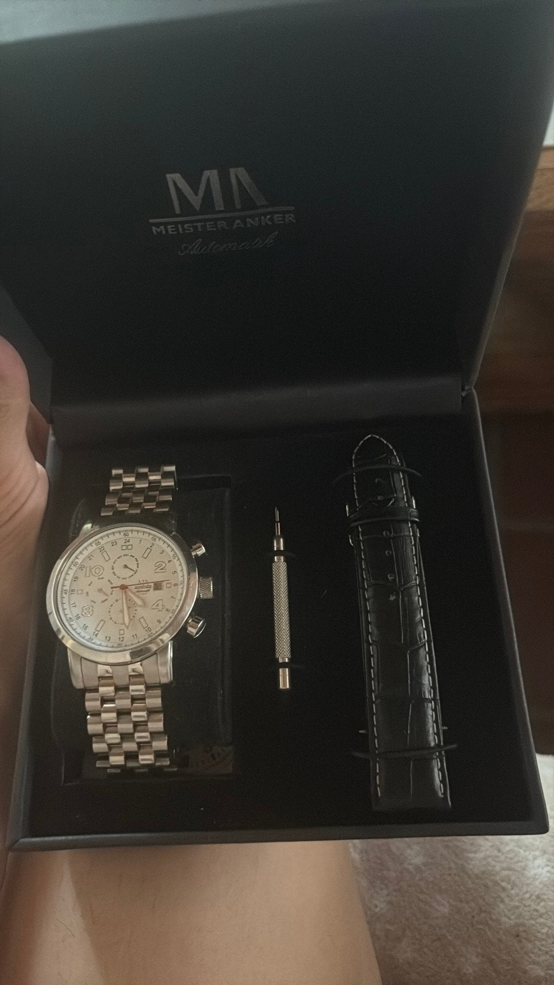 Meister anker automatik watche, Handtassen en Accessoires, Horloges | Heren, Overige merken, Staal, Gebruikt, Staal