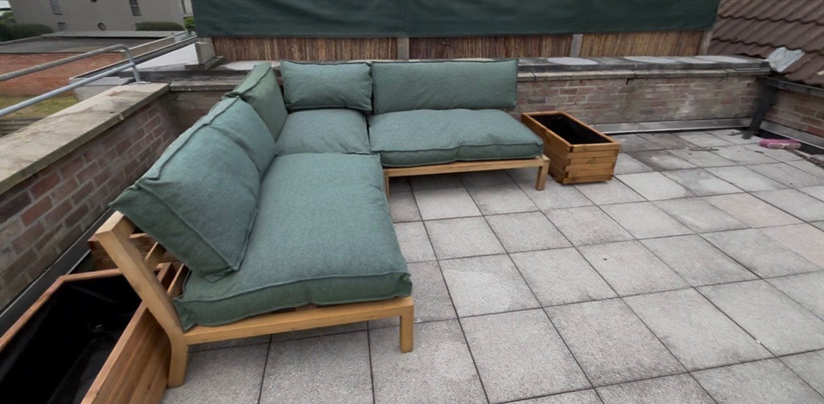 Lougeset met kussens en beschermhoes, Tuin en Terras, Ophalen, Zo goed als nieuw, Loungeset