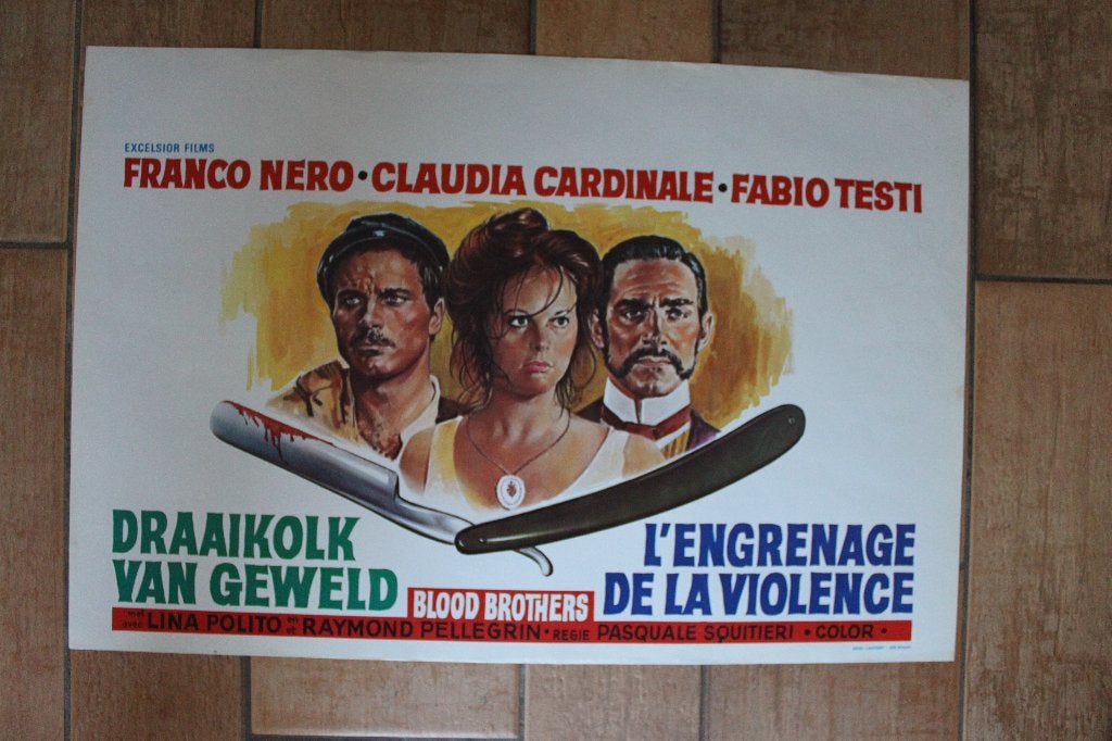 filmaffiche Claudia Cardinale Blood Brothers filmposter, Rechthoekig Liggend, Ophalen of Verzenden, Zo goed als nieuw, A1 t/m A3