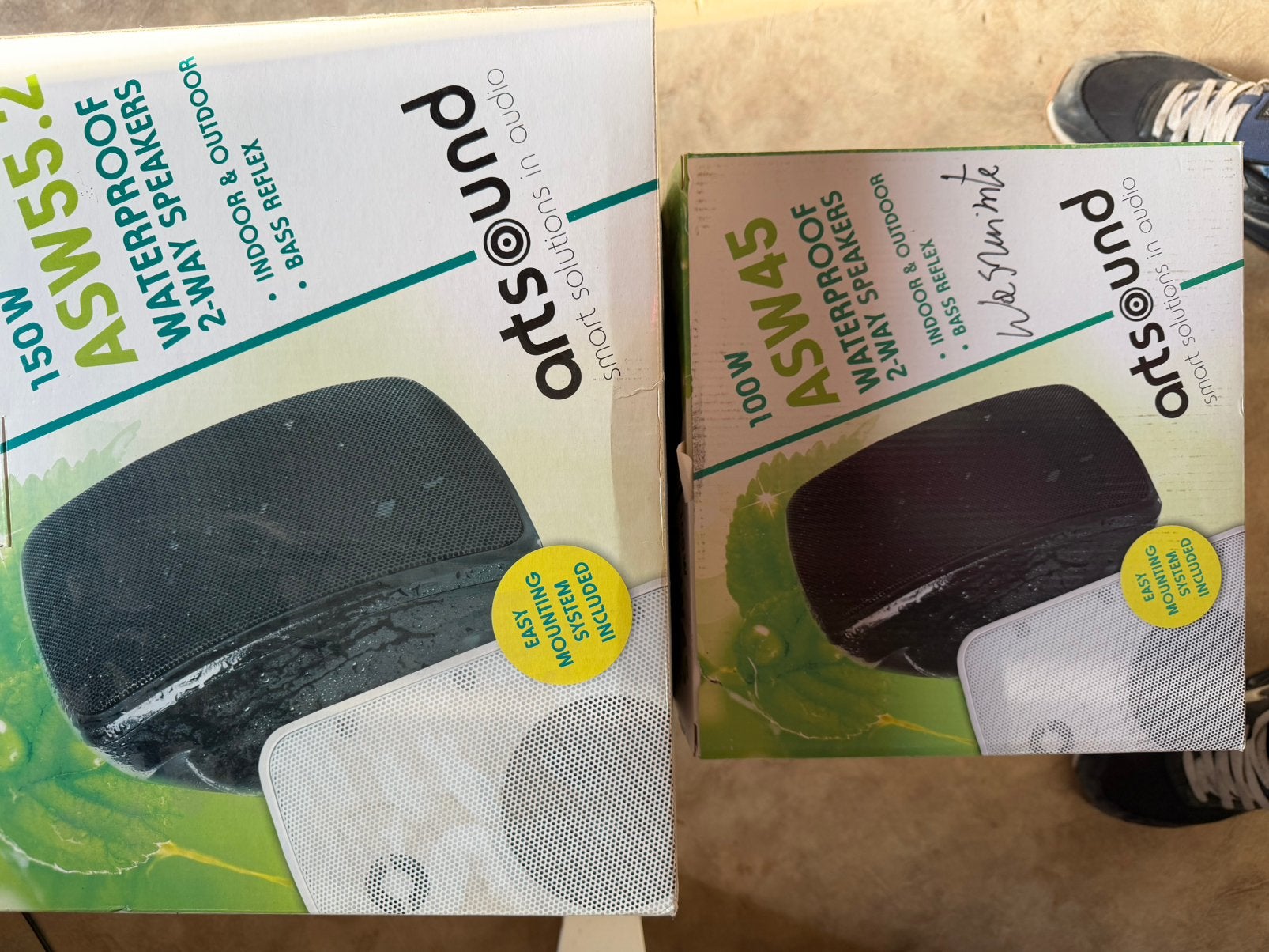 4 set boxen waterproof artsound, Waterdicht, Ophalen, Zo goed als nieuw, Speakerset