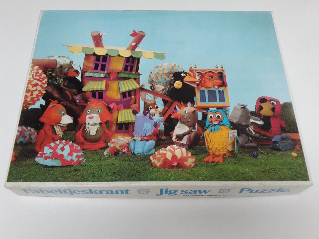 Zeer oude Fabeltjeskrant puzzel, 1974, 63 stukjes, Verzamelen, Ophalen of Verzenden, Gebruikt, Tv