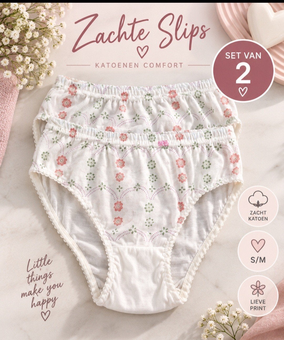 Witte Nieuwe katoenen Damesslips Maat S/M, Ophalen of Verzenden, Wit, Slip