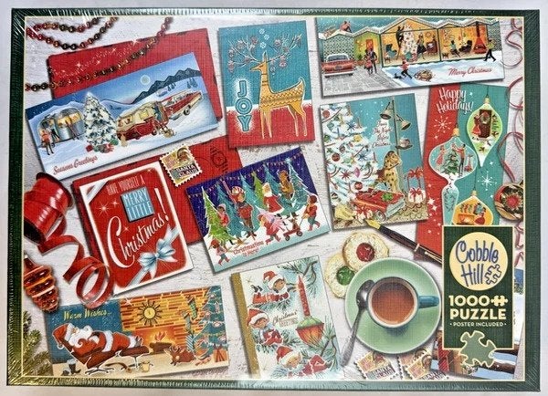 Cobble Hill Puzzel 1000 st. Mid Mod Season's Greetings Nieuw, Verzenden, 500 t/m 1500 stukjes, Zo goed als nieuw, Legpuzzel