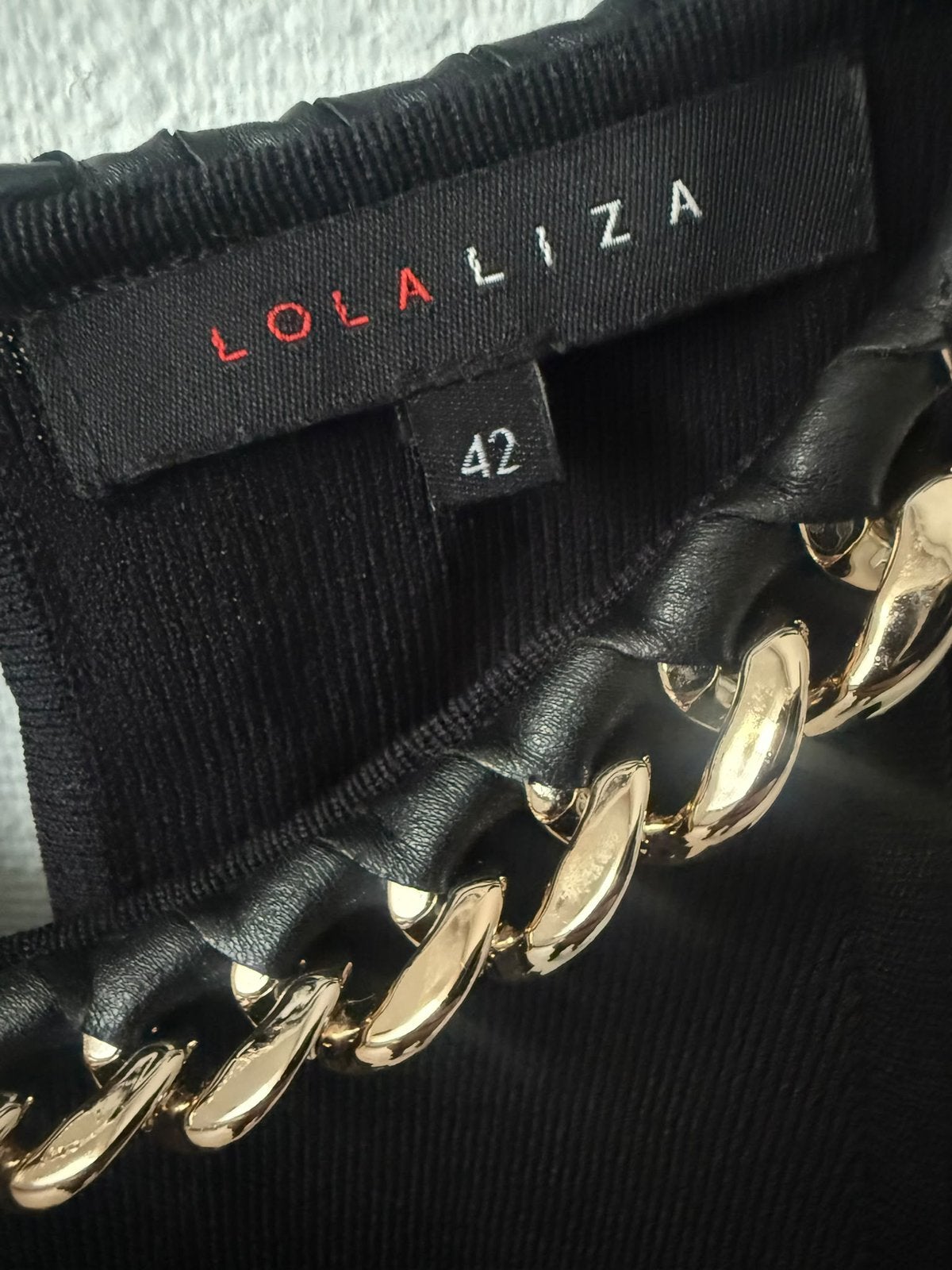 Topje met ketting - Lola&Liza-maat42, Comme neuf, Enlèvement, Noir, Taille 42/44 (L)