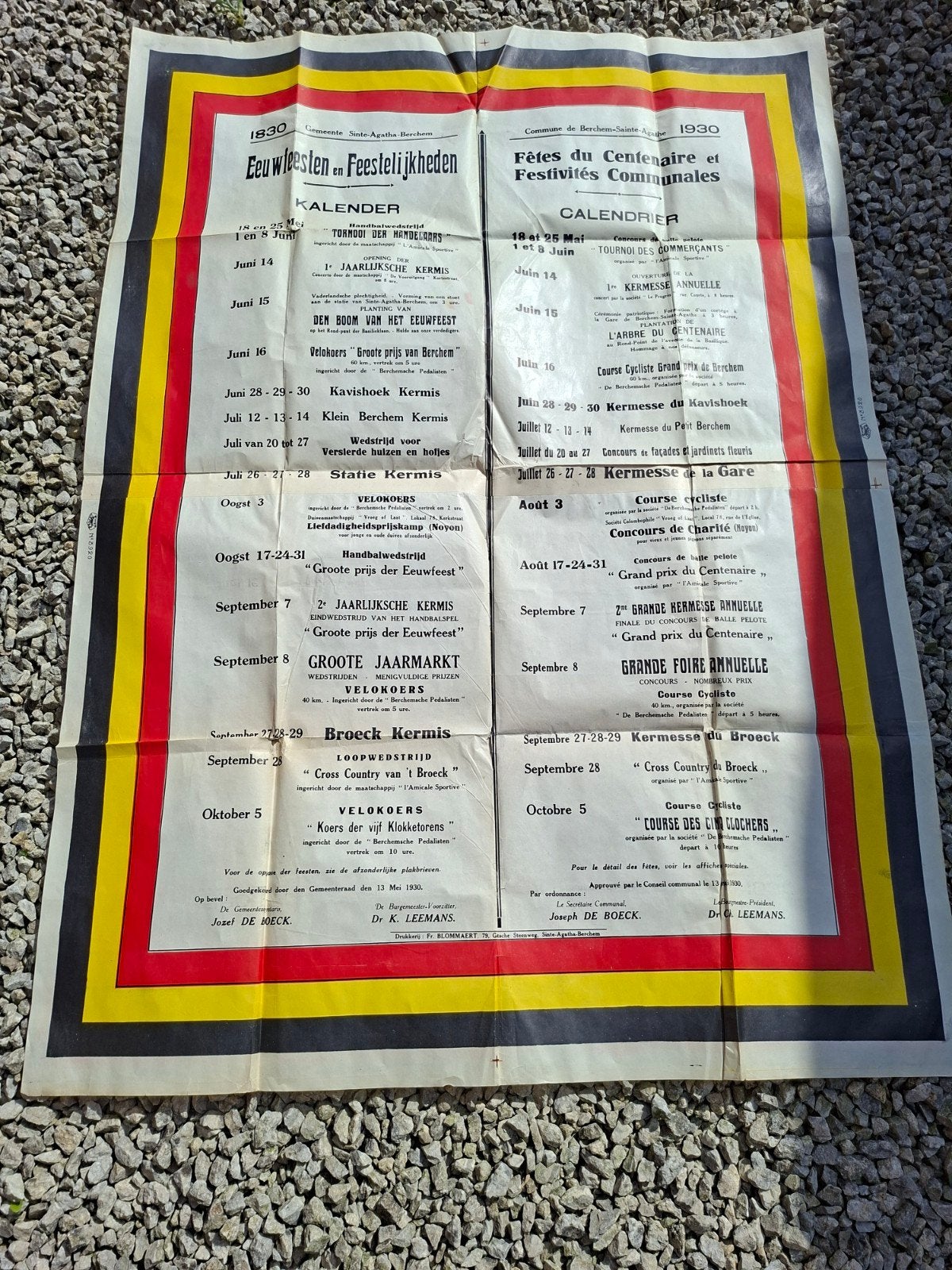 Affiche St Agatha Berchem - Centenaires, Enlèvement ou Envoi